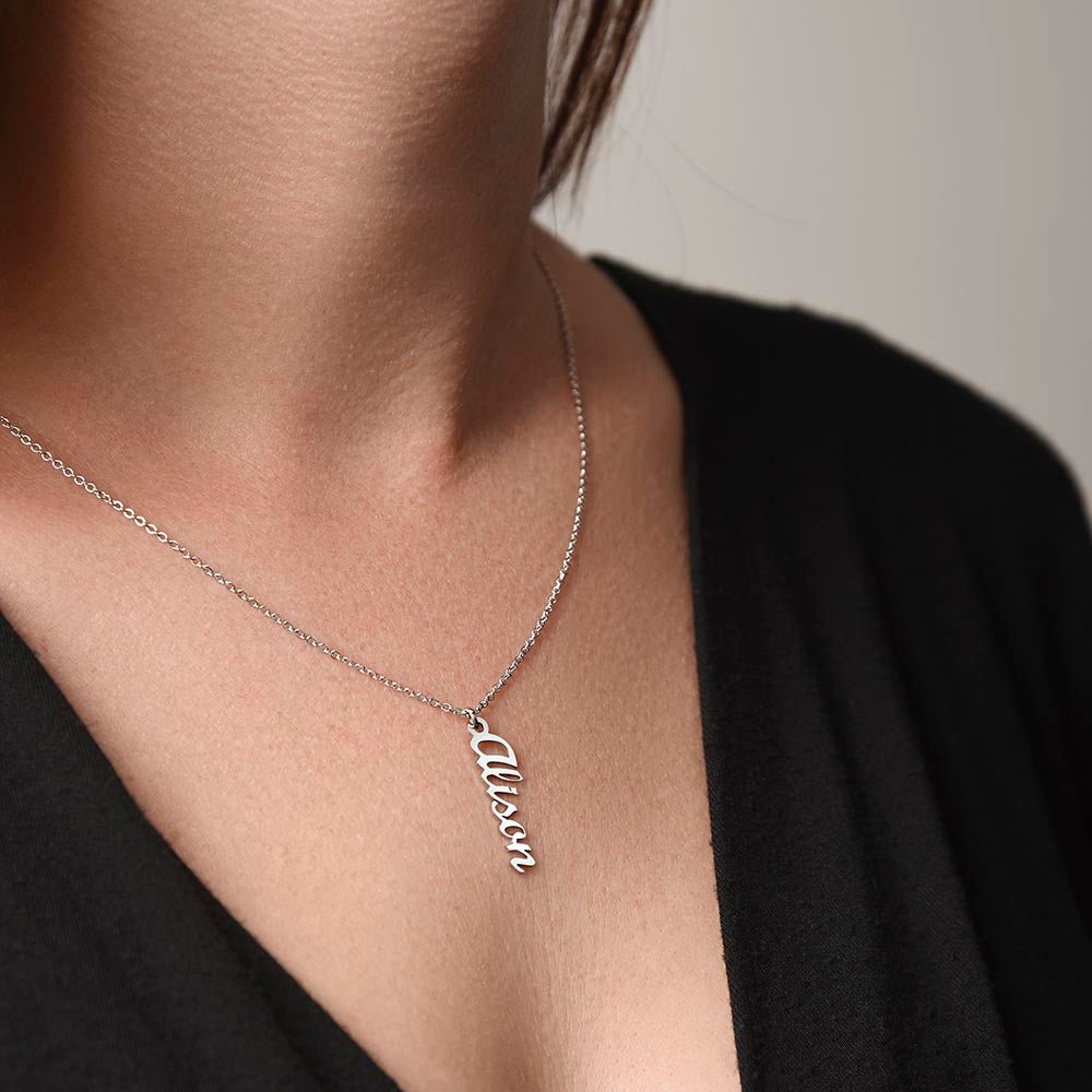 Personalized Vertical Name Necklace - Whimsical Shoppe