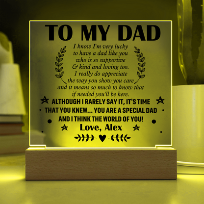 Personalized To My Dad LED Night Light Plaque - Emotional Father&
