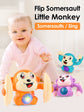 1 Baby Toy Electric Rolling Monkey Light Music Puzzle Sound Prompt Monkey Children&
