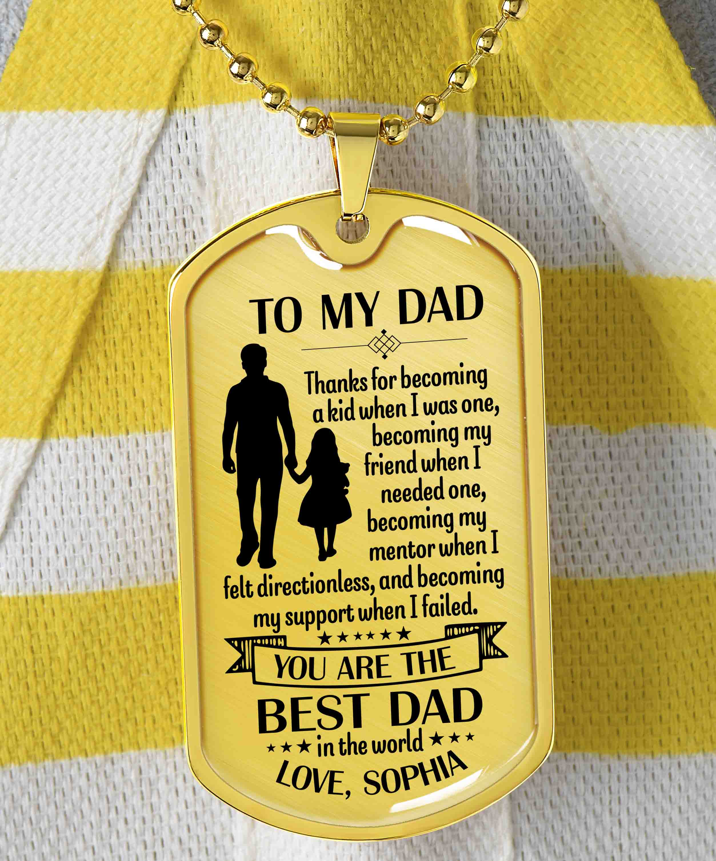 Love Sophia dad necklace gift
