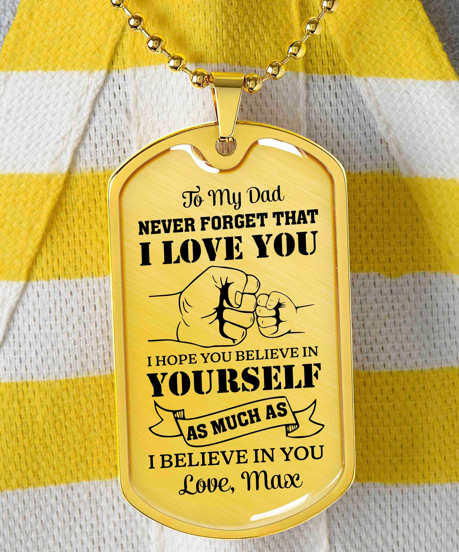 Love Max dad dog tag necklace