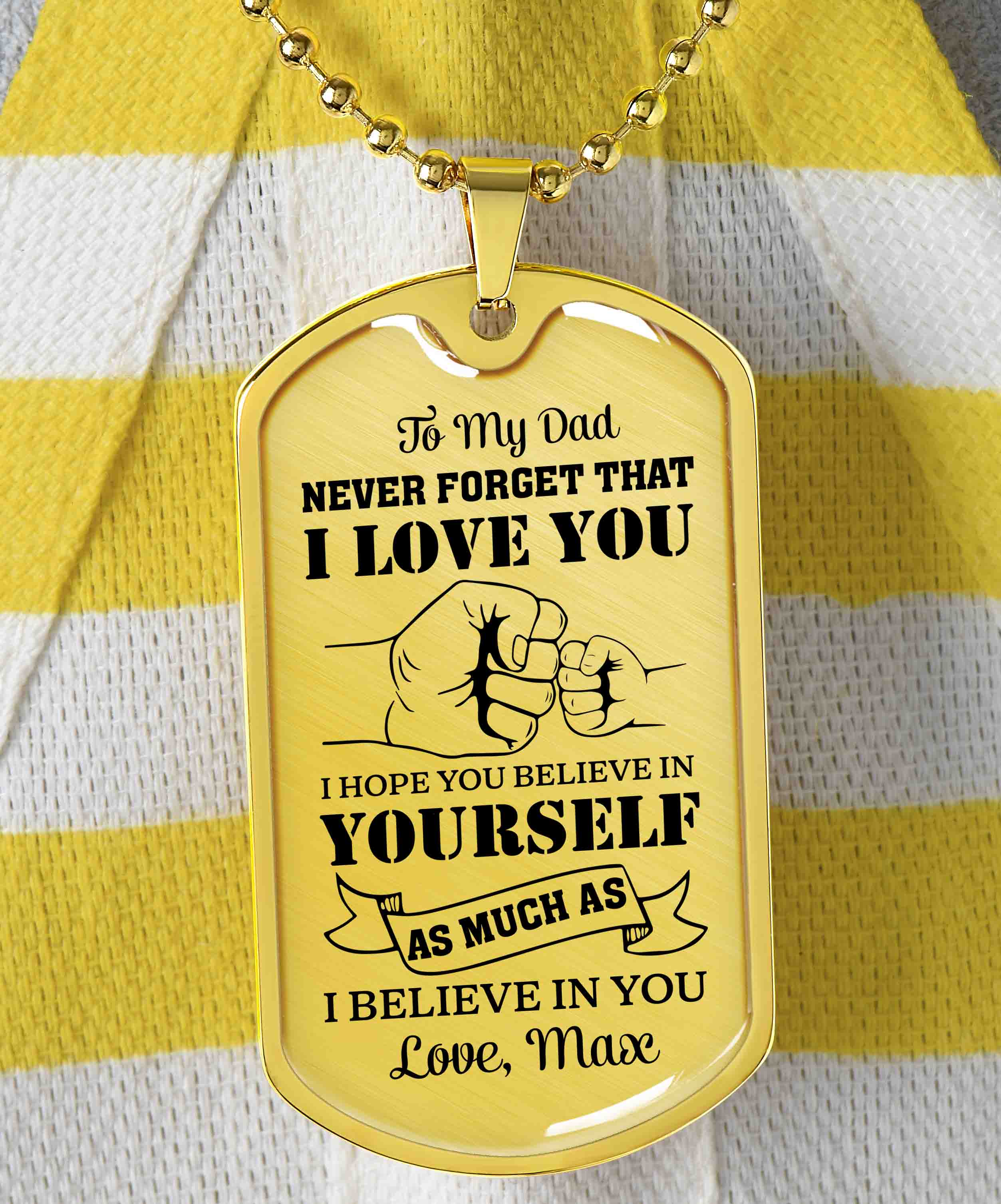 Love Max dad dog tag necklace