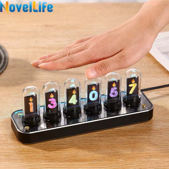 Novellife SE Nixie Tube Clock Kit Digital Calendar Stopwatch Time Photo Display Gesture Control Creative Desk Decoration Gifts