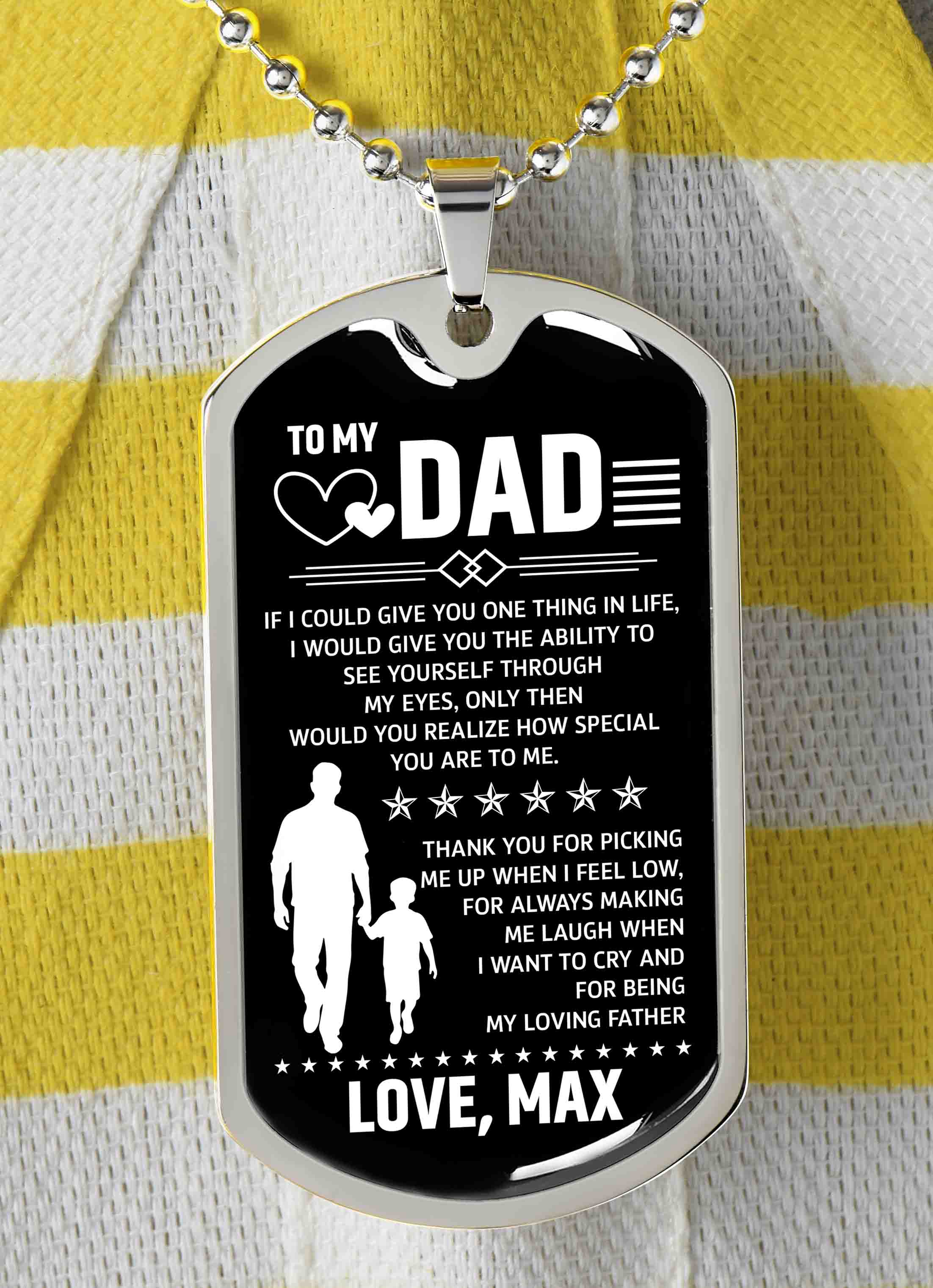 Dad necklace gift from son
