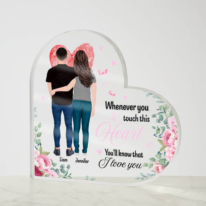 Personalized Heart Acrylic Plaque for Couples – Custom Names Romantic Love Gift, Anniversary or Wedding Keepsake Home Decor