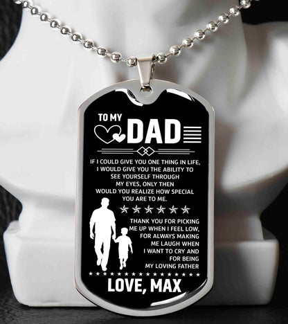 To my dad dog tag necklace gift
