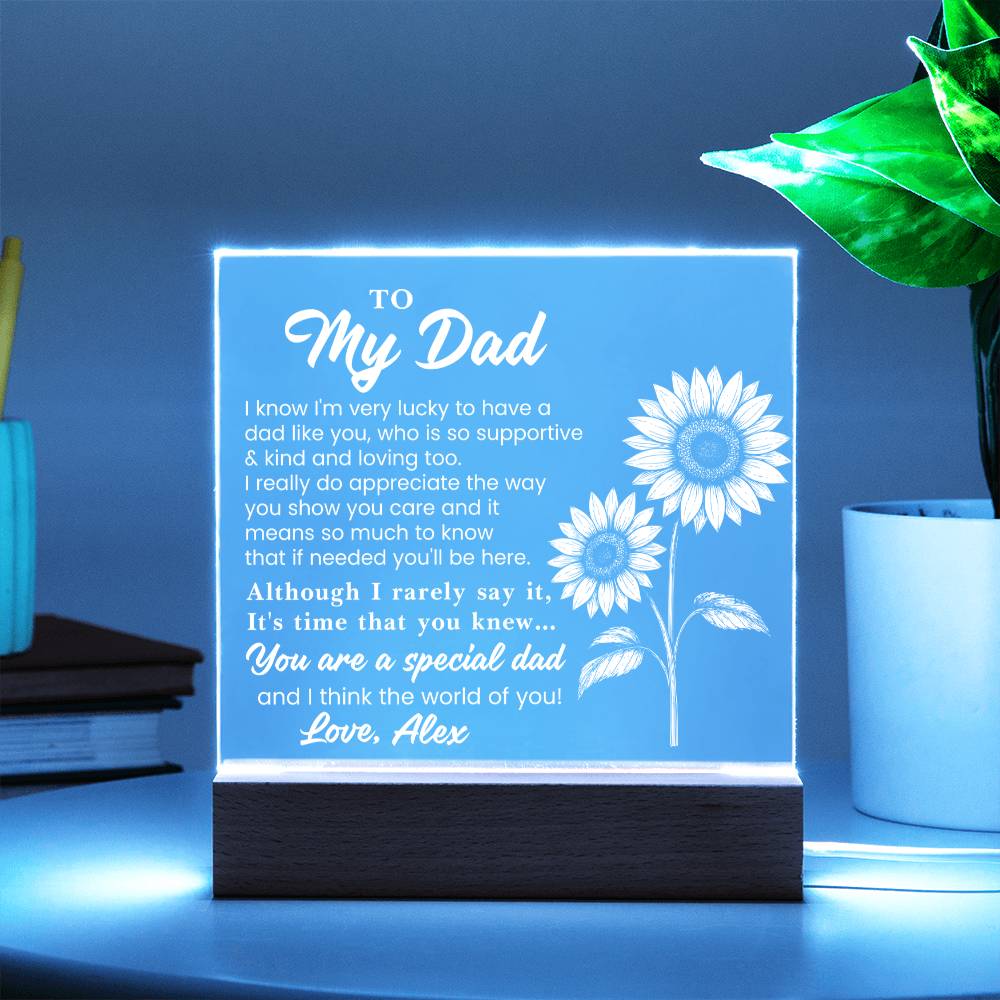 Personalized To My Dad LED Night Light Plaque - Emotional Father&