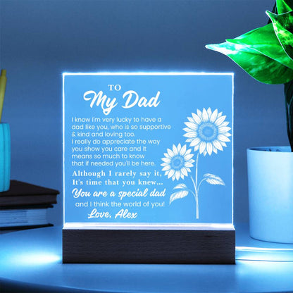 Personalized To My Dad LED Night Light Plaque - Emotional Father&