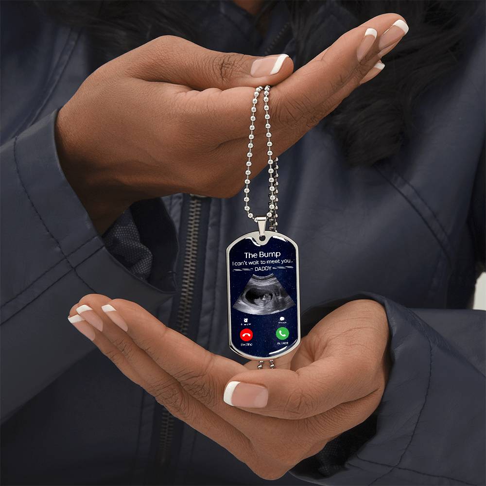 to my daddy ultrasound dog tag necklace pregnancy announcement