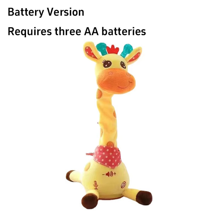 2025 Upgraded Music Giraffe Ornament English Version Singing, Dancing Repeating Your Words with Shining LED Lights Kid Day Gifts