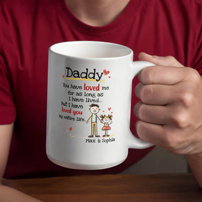 Daddy Personalized Mug from Kids – Custom Dad Coffee Mug with Kids Names, Sentimental Father’s Day Gift for Daddy