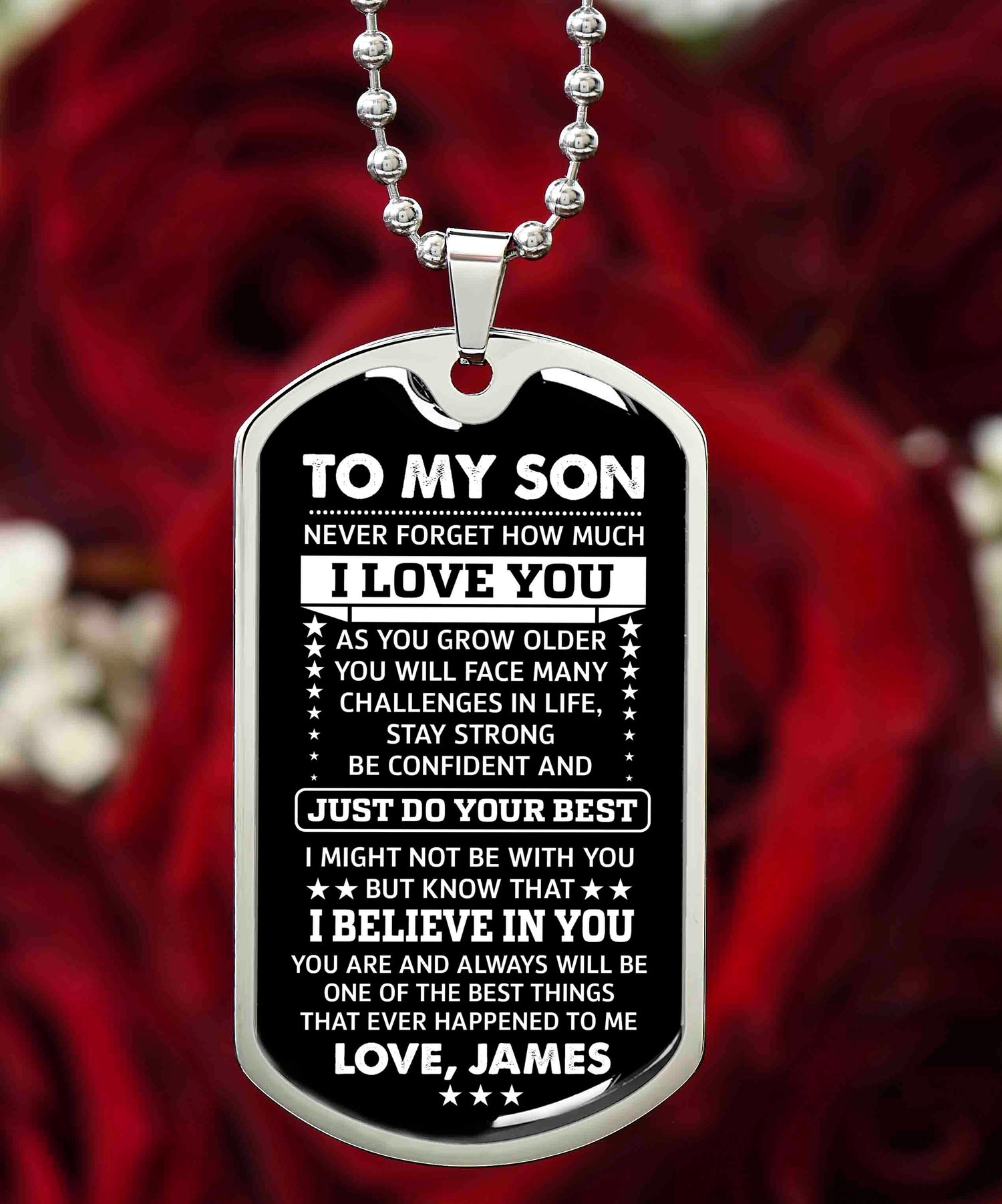 Personalized dad dog tag necklace
