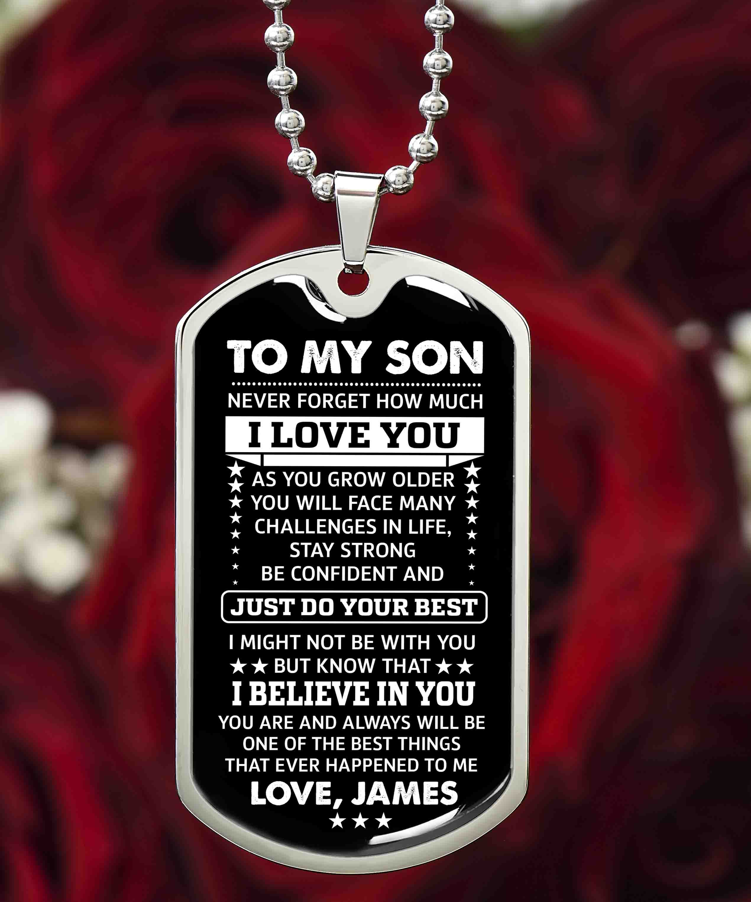 Personalized dad dog tag necklace
