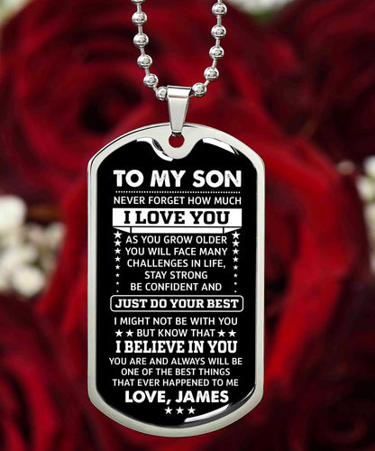 Personalized dad dog tag necklace
