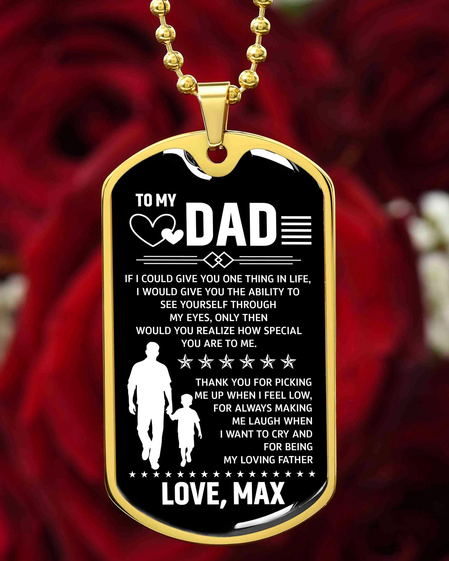 Personalized dad dog tag necklace
