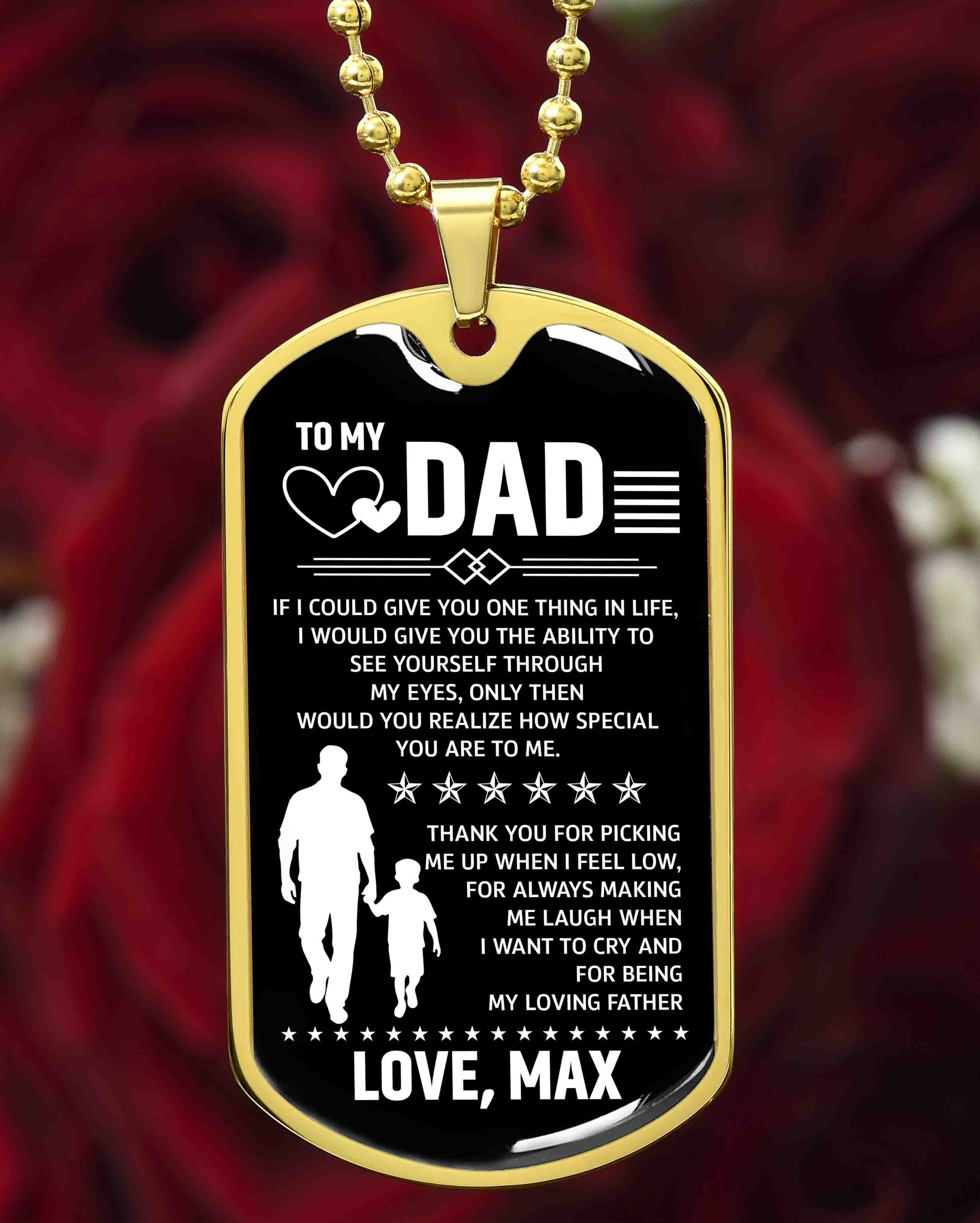 Personalized dad dog tag necklace
