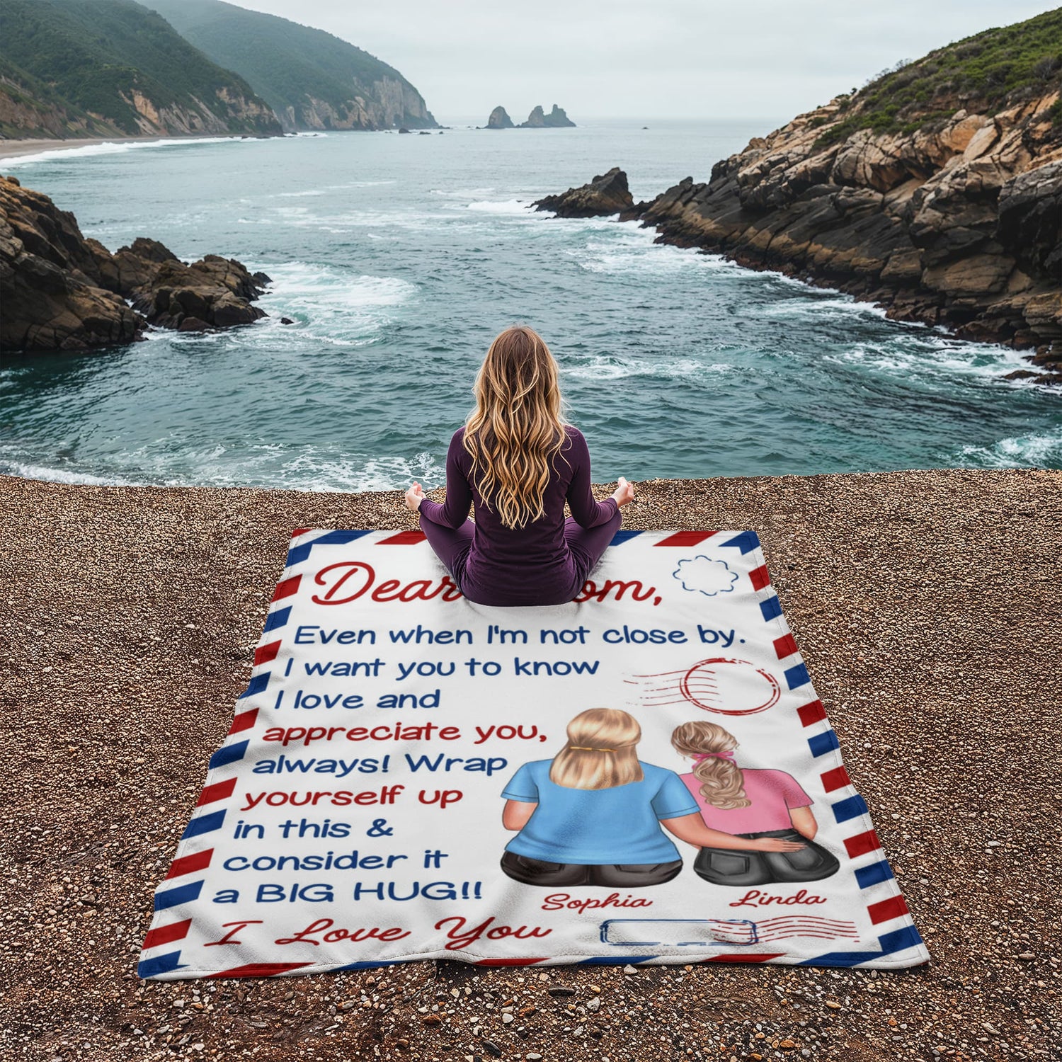 Personalized Dear Mom Love Letter Blanket – Custom Gift for Mom