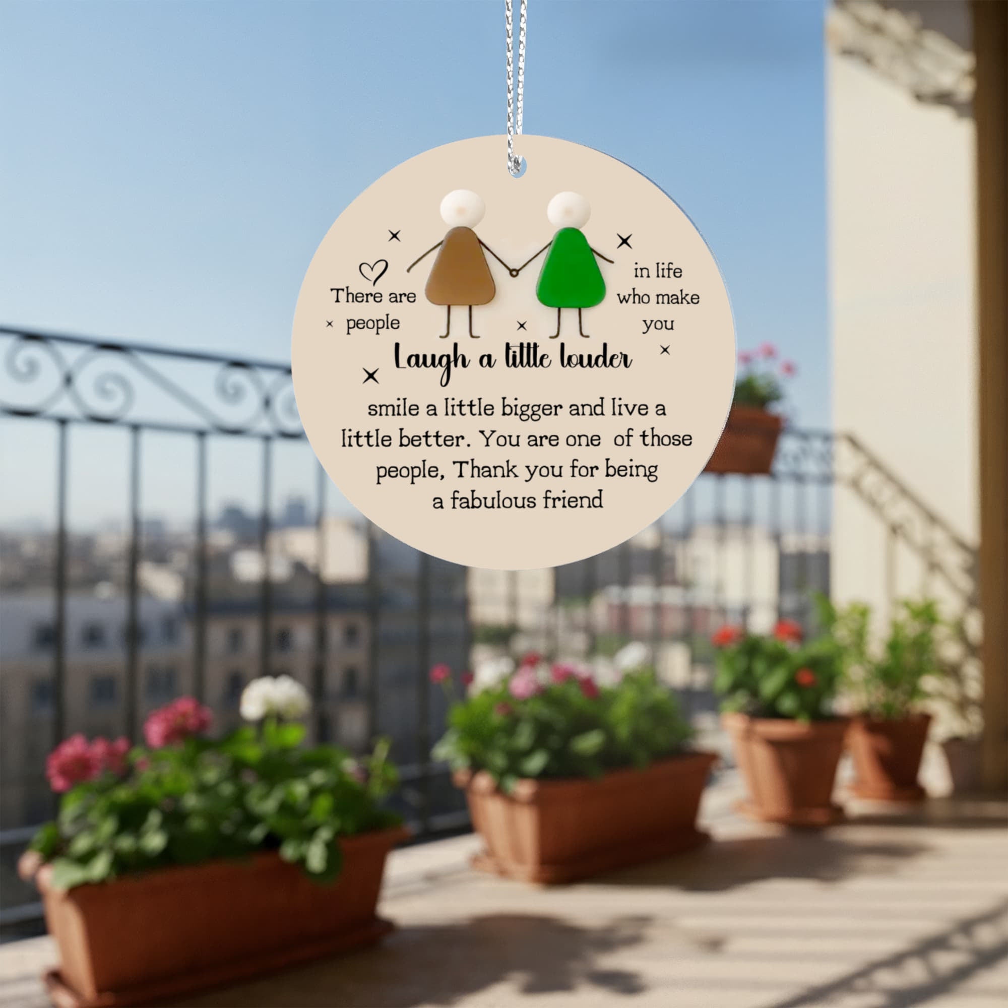 Funny Friendship Christmas Ornament – “Laugh a Little Louder” Quote Ornament, Best Friend Gift, BFF Keepsake