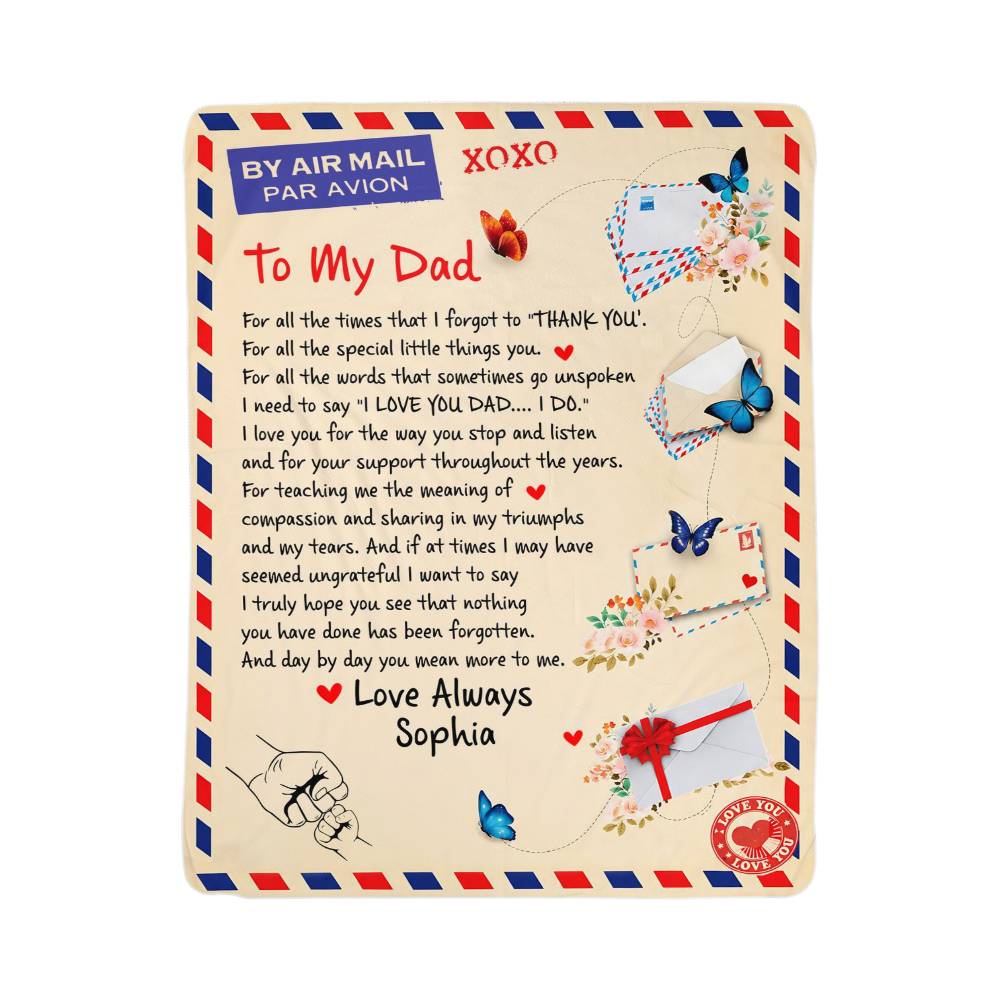 Love always dad keepsake blanket
