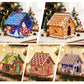 3D Wooden Puzzle Diamond Painting Kit: Gingerbread House DIY Craft with Sparkling Christmas Decorations - Snowman, Christmas Tree, Stocking. Home Desktop Art for Teens & Adults, Christmas Gift & Party Decor, Holiday Crafts,Festive Artwork,