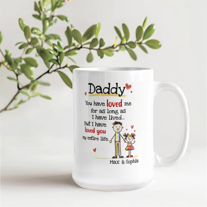 Daddy Personalized Mug from Kids – Custom Dad Coffee Mug with Kids Names, Sentimental Father’s Day Gift for Daddy