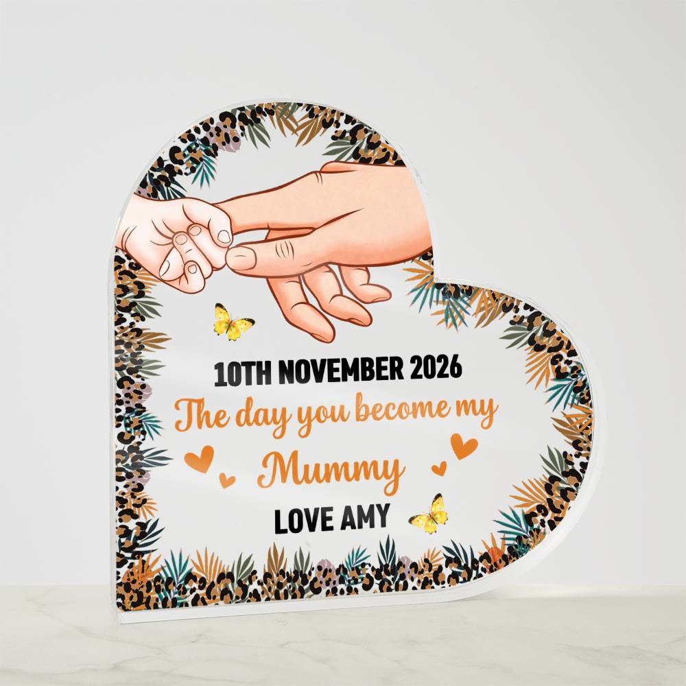 Custom The Day You Became My Mommy Plaque – Personalized Gift
