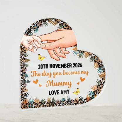 Custom The Day You Became My Mommy Plaque – Personalized Gift