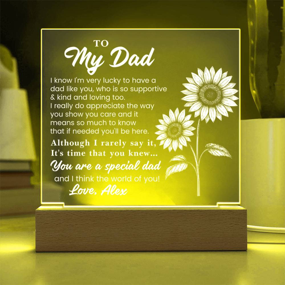 Personalized To My Dad LED Night Light Plaque - Emotional Father&