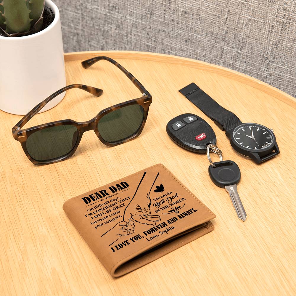 Personalized Dear Dad Leather Wallet - Emotional Father&