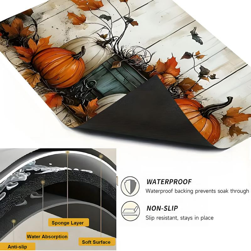 Soft Gas Stove Panel Protector Pad, Pumpkin Kitchen Design, Scratch Resistant, Easy Clean, Multi-Purpose Cover for Any Kitchen