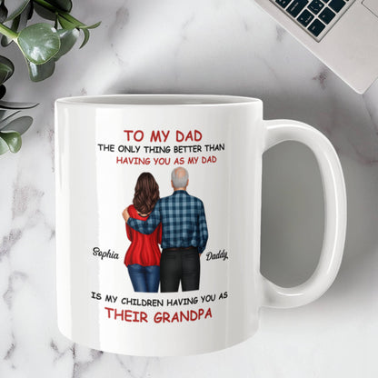 To My Dad Grandpa Mug – Father to Grandpa Gift, Personalized Dad Mug from Daughter, Father&