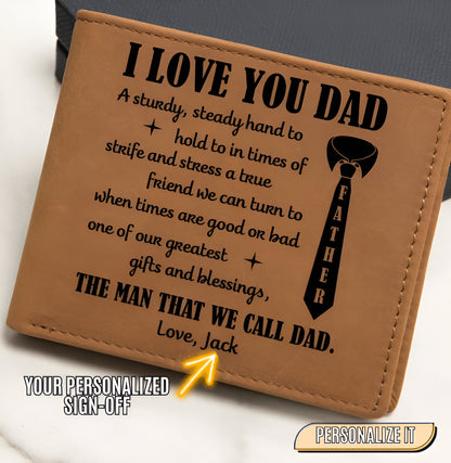 Personalized dad wallet with message
