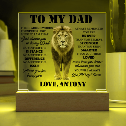 Personalized To My Dad LED Night Light Plaque - Emotional Father&