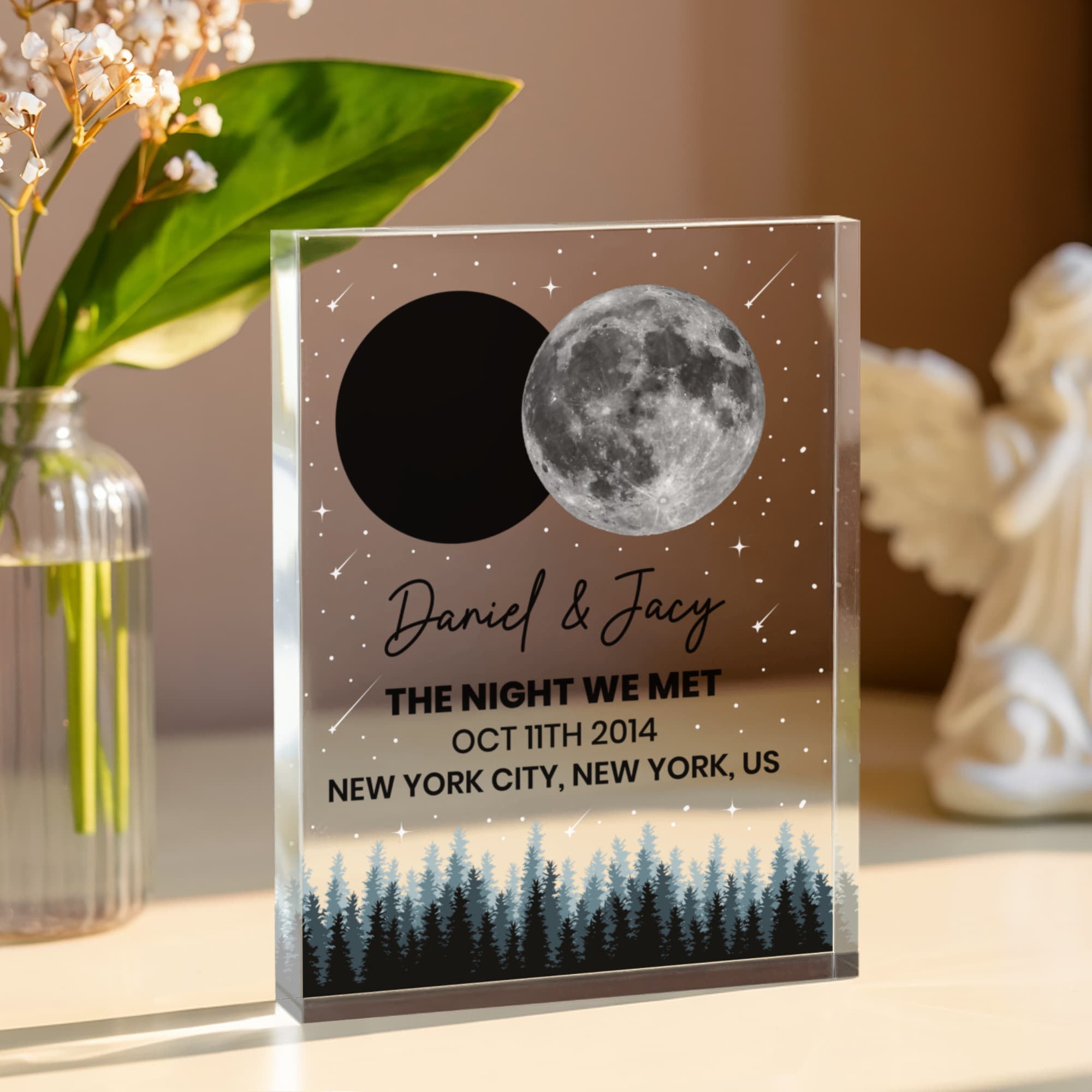 Personalized "Night We Met" Acrylic Block - Photo, Date &amp; Location
