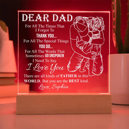 Dad LED plaque gift from daughter
