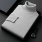 Mens Sweater High Quality Knitted Turtleneck Pullover Slim Fit Long Sleeve Warm Solid Color Casual Woolen Sweater Mens Clothing