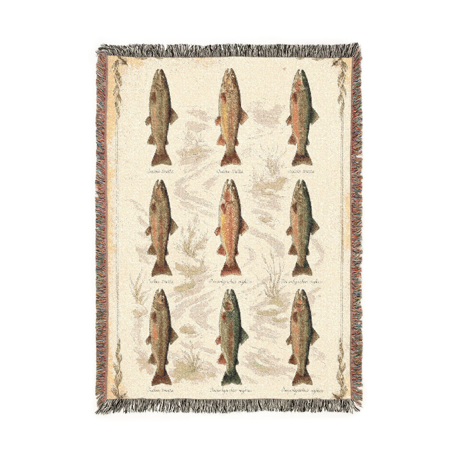 Rainbow Trout Pattern Woven Blanket
