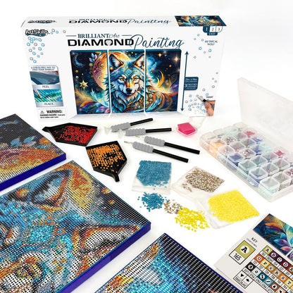 Artskills Diamond Painting Kits on Stretched Canvas 21" X 14" Complete Professional Set with Accessories for DIY Artistic Creations