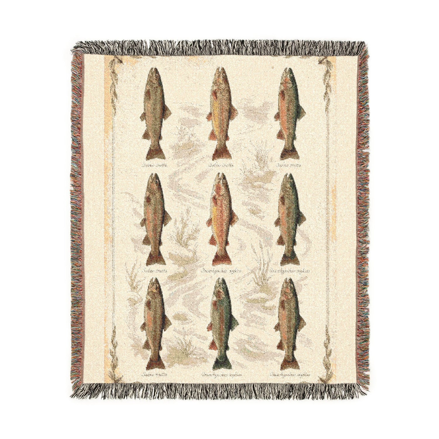 Rainbow Trout Pattern Woven Blanket