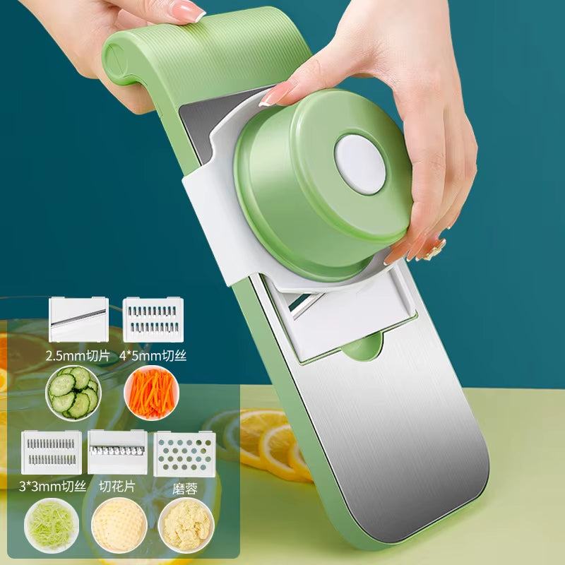 Multifunctional Kitchen Vegetable Cutter Dicing Shredding Artifact Household Hand Guard Stainless Steel Potato Slicer Grater
