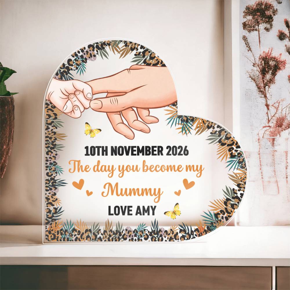 Custom The Day You Became My Mommy Plaque – Personalized Gift