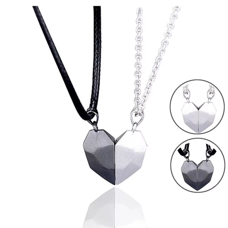 2Pcs Magnetic Heart Couple Necklace for Women Men Lover Valentine&