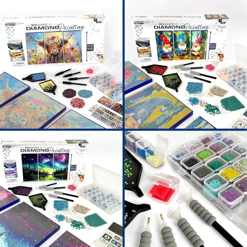 Artskills Diamond Painting Kits on Stretched Canvas 21" X 14" Complete Professional Set with Accessories for DIY Artistic Creations
