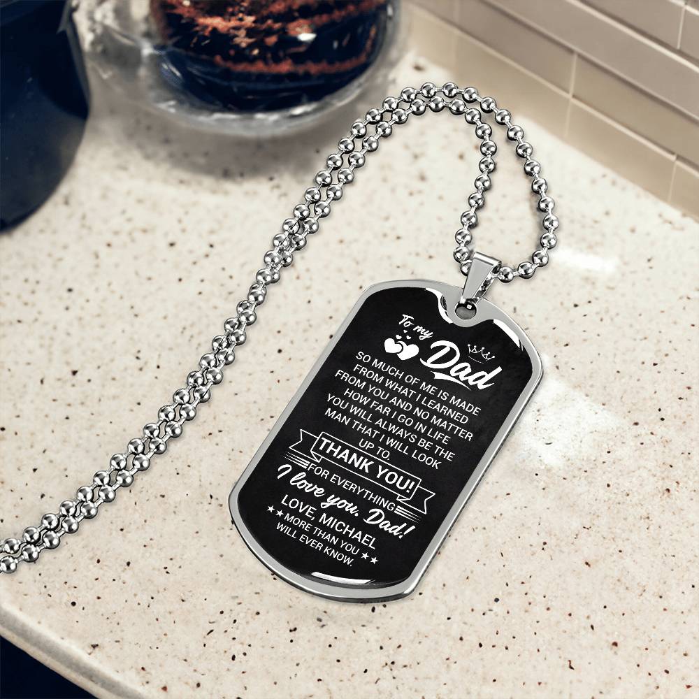 Personalized To My Dad Dog Tag Necklace - Emotional Father&