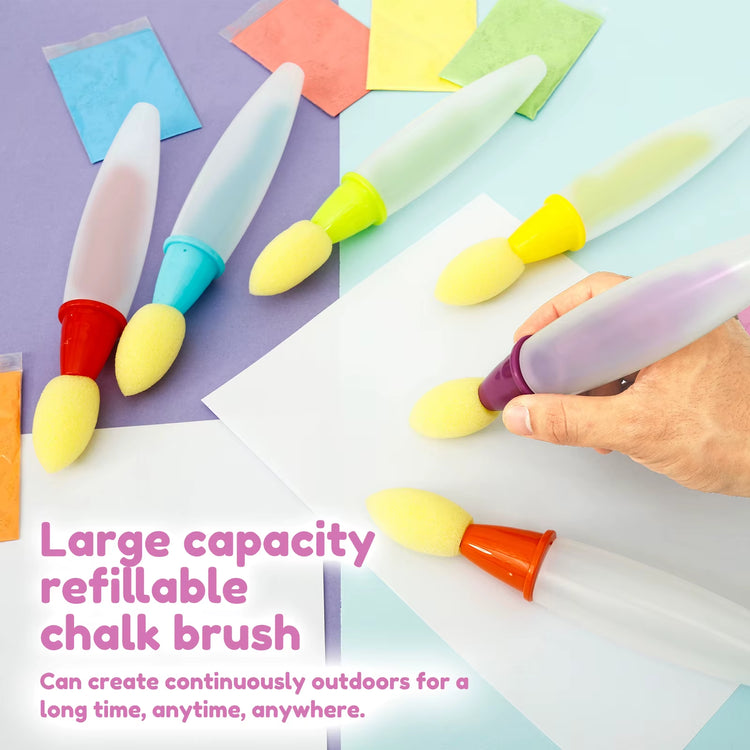 6Pcs Sidewalk Chalk Paint Brush Set Washable Soft with Foam Brush Head Kid Toys Kids Painting Brush Set Drawing Art Stationary