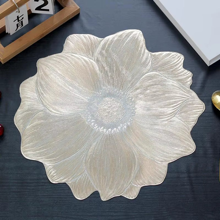 Lotus Shape Heat Resistant Washable Placemat Waterproof Oil-Proof Tableware Place Mat Kitchen Dinning Table Decorative Placemats