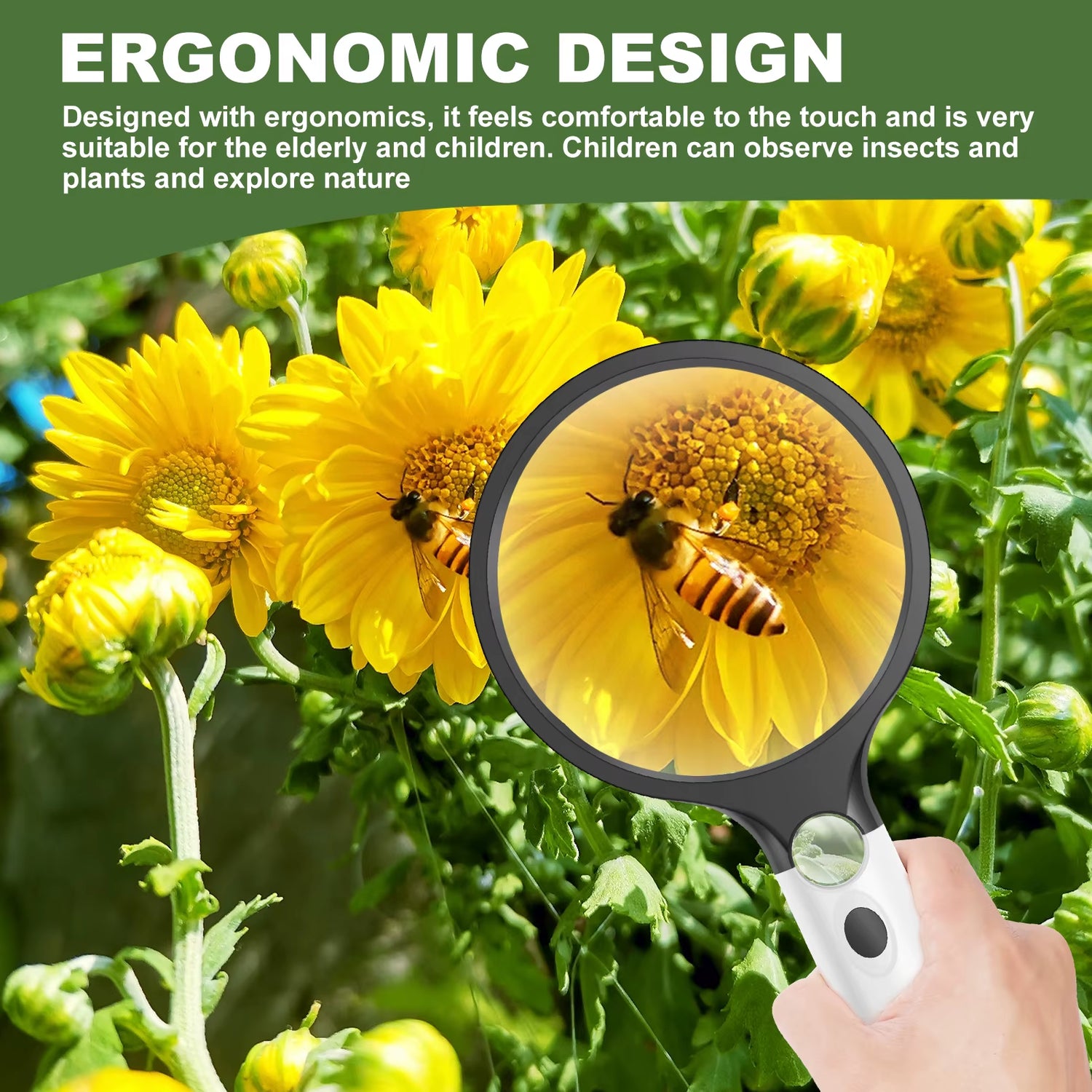 20X/30X Magnifying Glass Handheld Reading Magnifier with 24 LED Light Beads Lighted Magnifying Glass for Read Appreciate Scenery