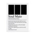 Custom soul mate plaque with names and love definition
