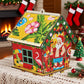 3D Wooden Puzzle Diamond Painting Kit: Gingerbread House DIY Craft with Sparkling Christmas Decorations - Snowman, Christmas Tree, Stocking. Home Desktop Art for Teens & Adults, Christmas Gift & Party Decor, Holiday Crafts,Festive Artwork,