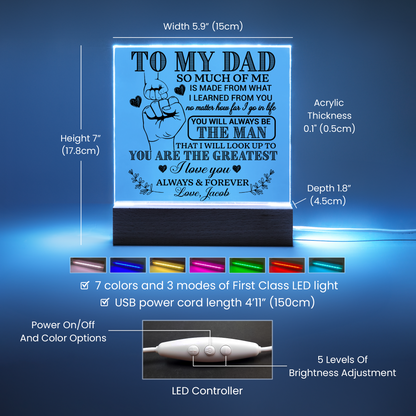 Personalized To My Dad LED Night Light Plaque - Emotional Father&